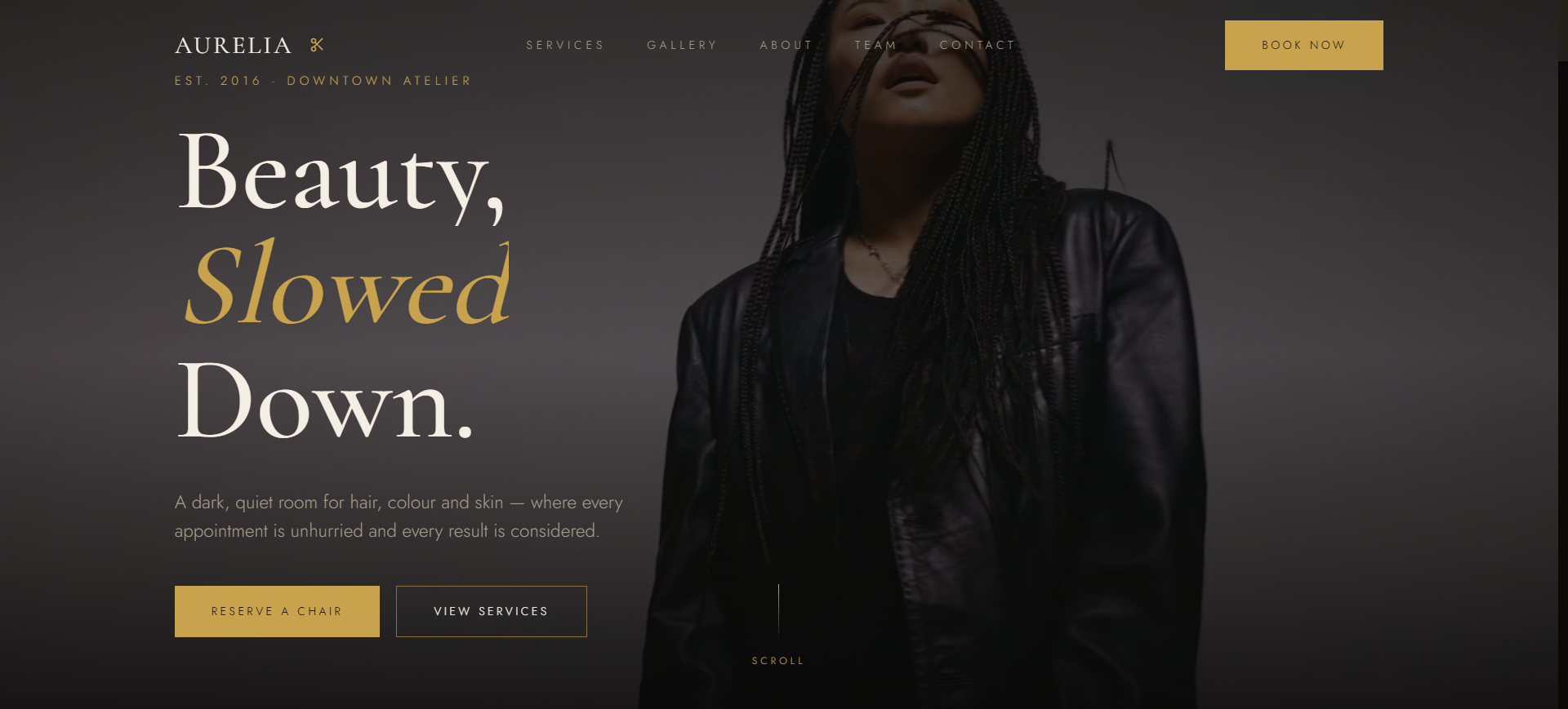 Aurelia Salon website screenshot