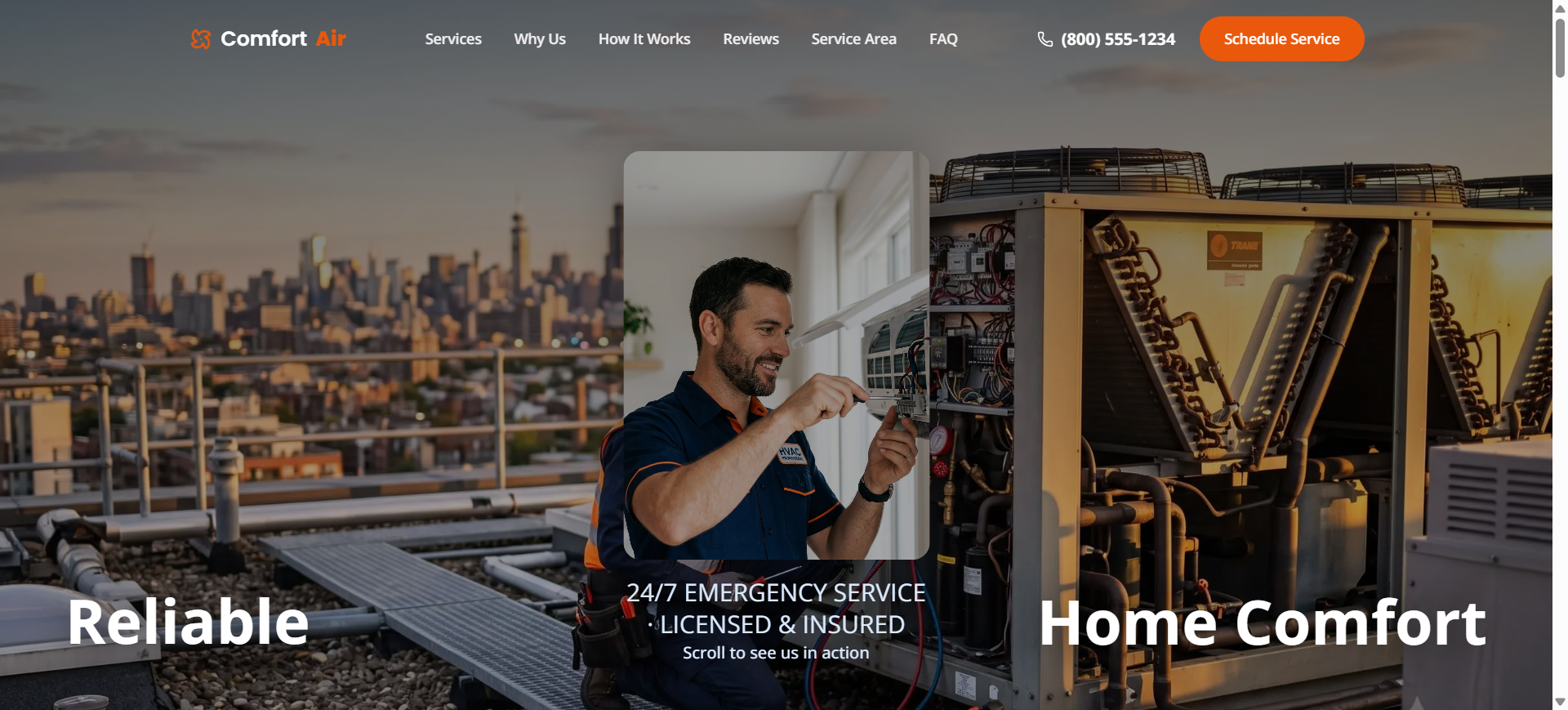 Comfort Air website screenshot