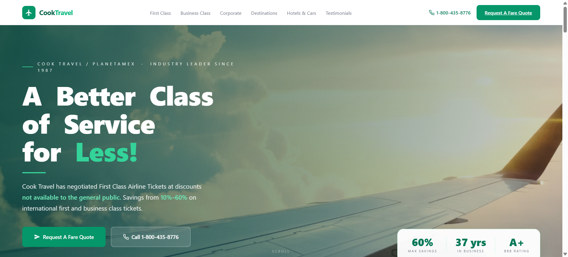 Cook Travel website screenshot