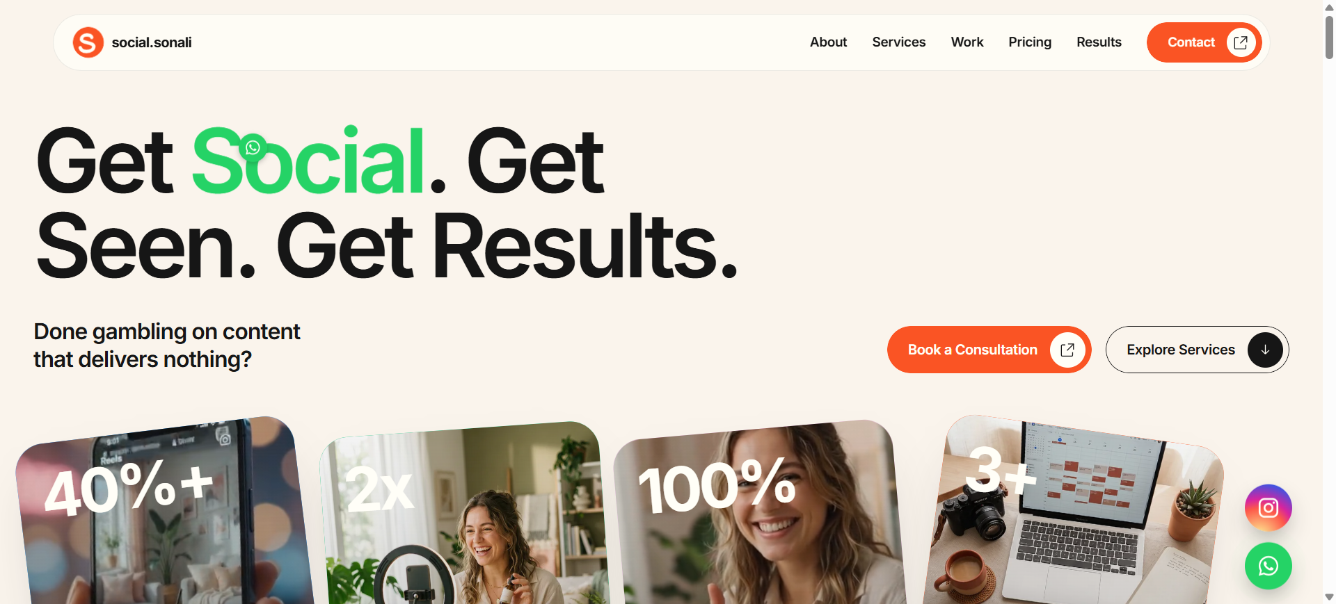 Social Manager website screenshot