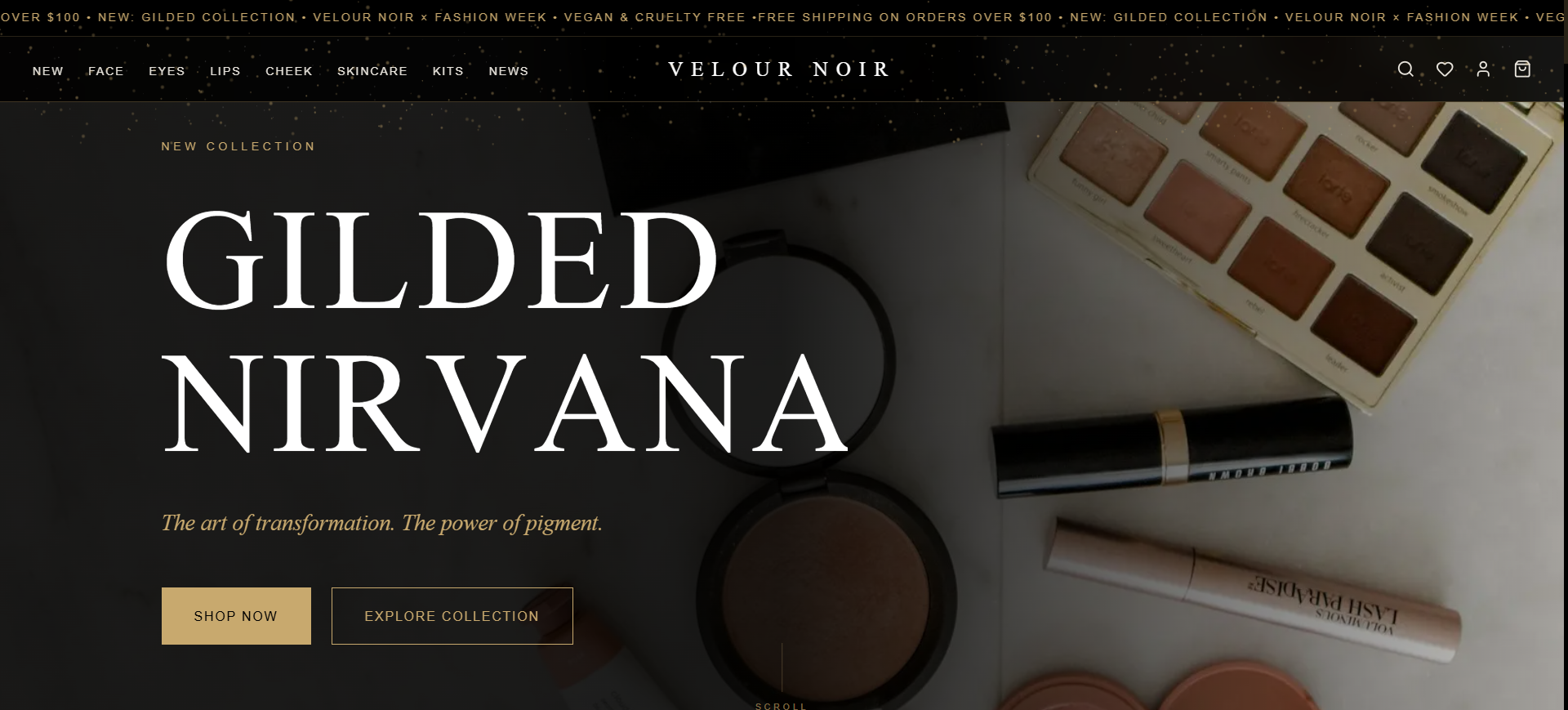 Velour Noir website screenshot
